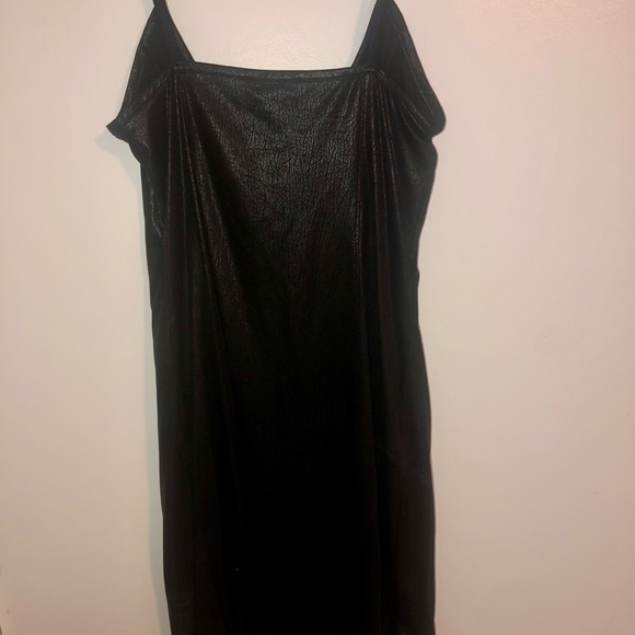 Black shiny Express Dress with Fringes Size Small - Picture 3 of 3